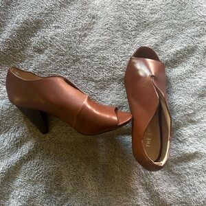 The Limited Tan Peep-Toe Heels